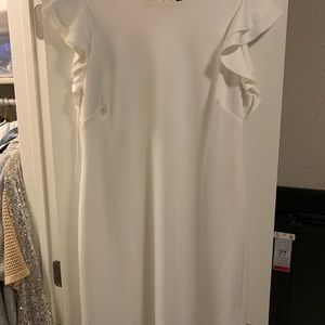 White sheath dress
